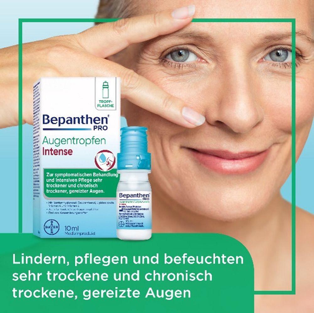 Grafik mit Wirkstoffen. Lipide und Vitamine A und E. Text: Fördern die Regeneration der Tränenflüssigkeit.