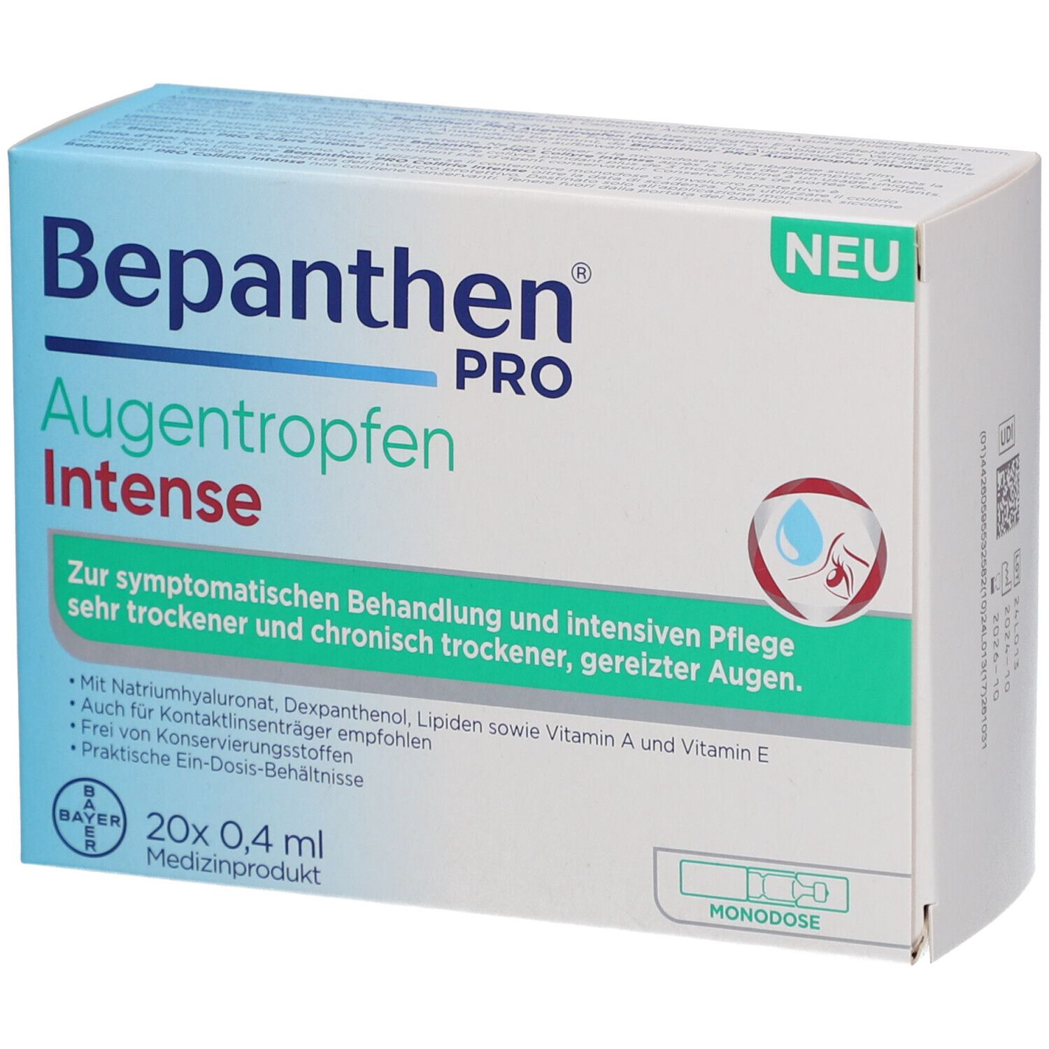 Bepanthen® Pro Augentropfen Intense Monodosen bei sehr trockenen Augen