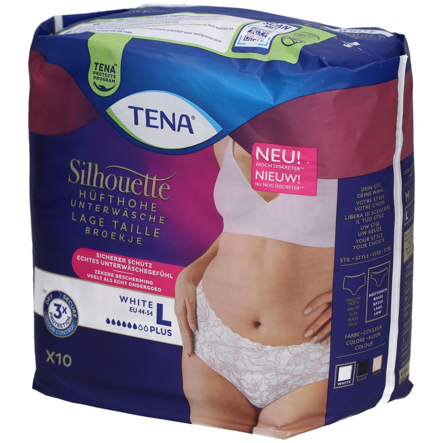 TENA® Silhouette Plus White L