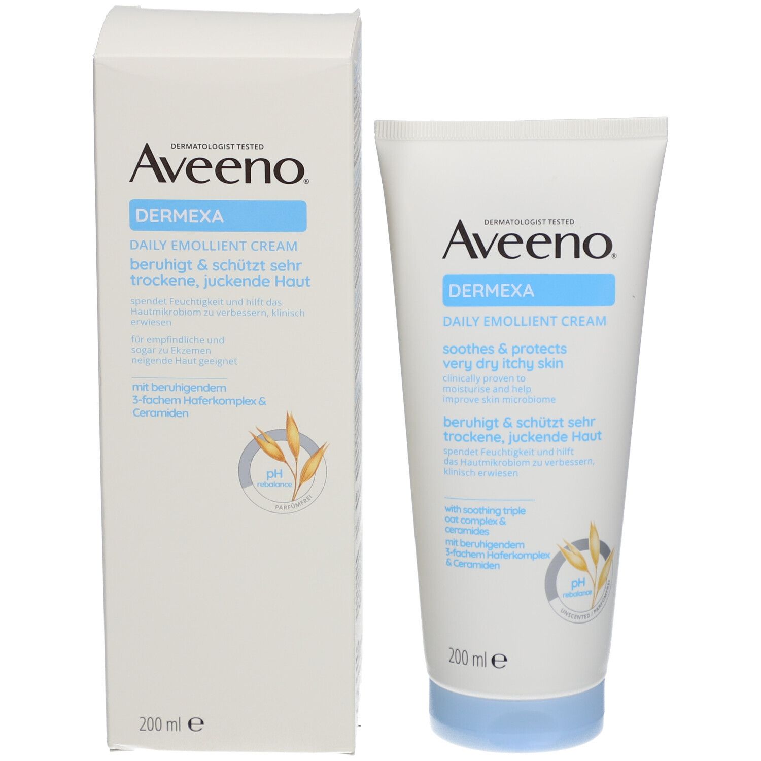 Aveeno® Dermexa Feuchtigkeitsspendende Emollientien Creme für trockene Haut