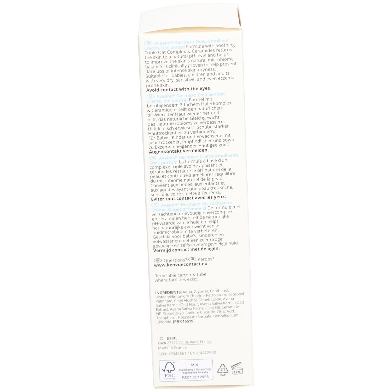 Aveeno® Dermexa Feuchtigkeitsspendende Emollientien Creme für trockene Haut