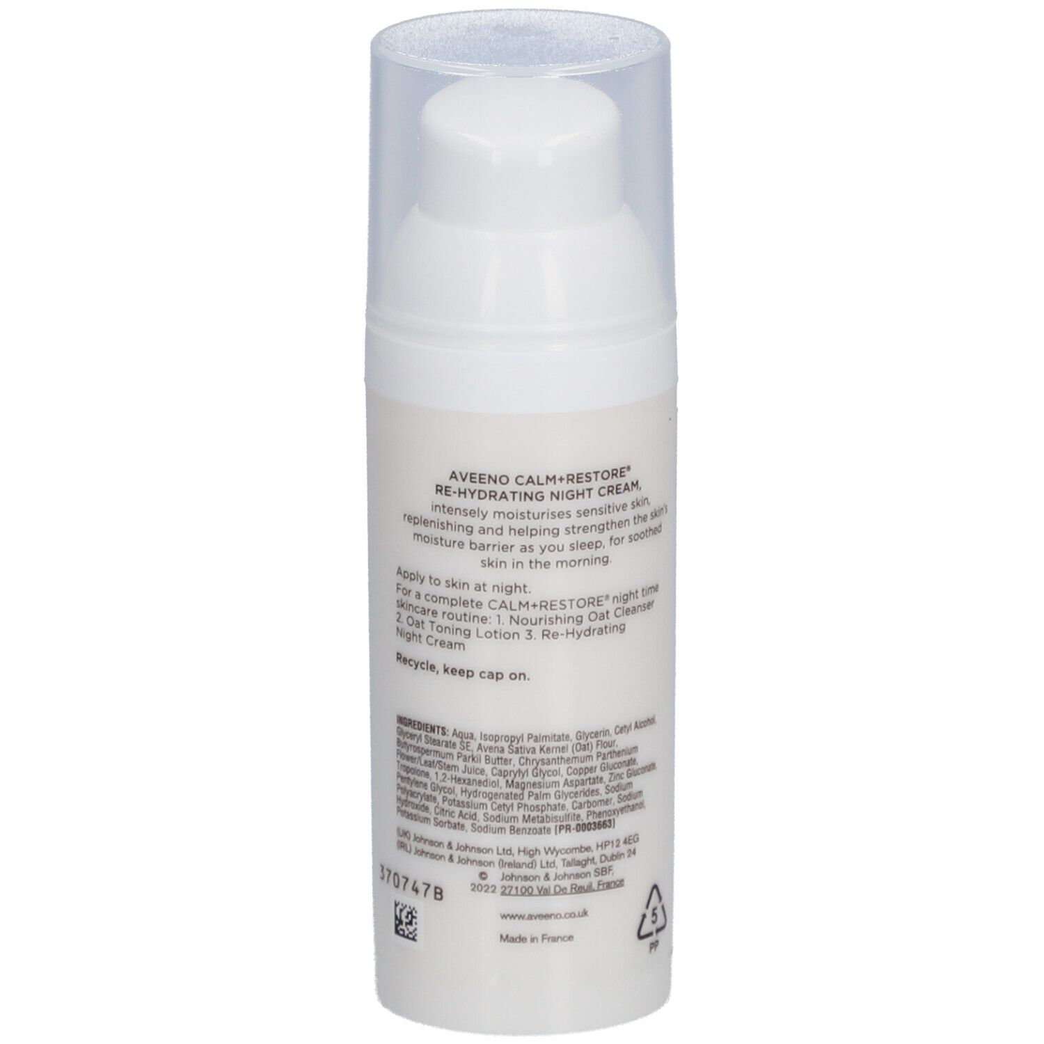 Aveeno® CALM+RESTORE Crème de nuit à l'avoine avec beurre de karité pour peaux sensibles