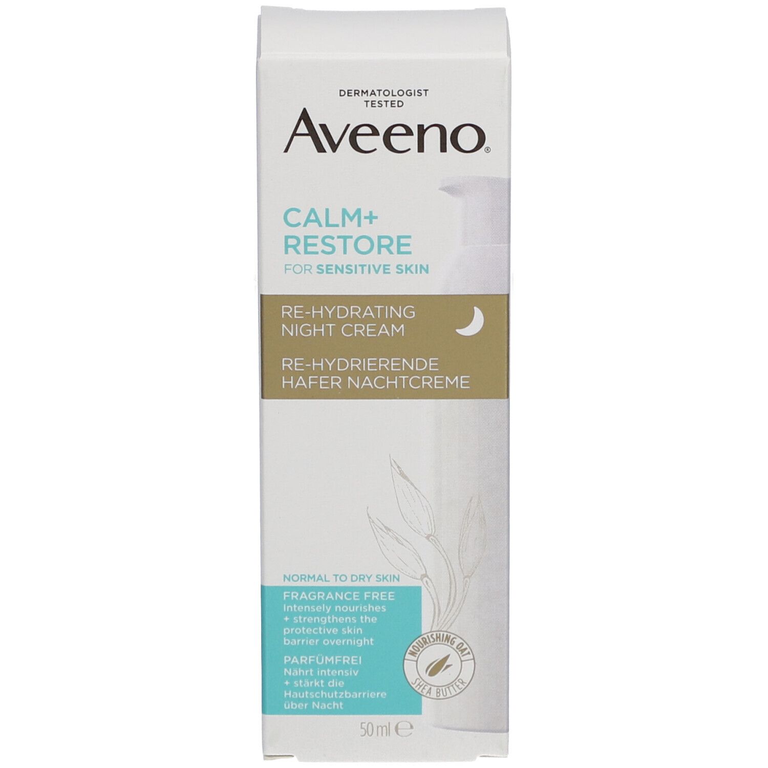 Aveeno® CALM+RESTORE Crème de nuit à l'avoine avec beurre de karité pour peaux sensibles