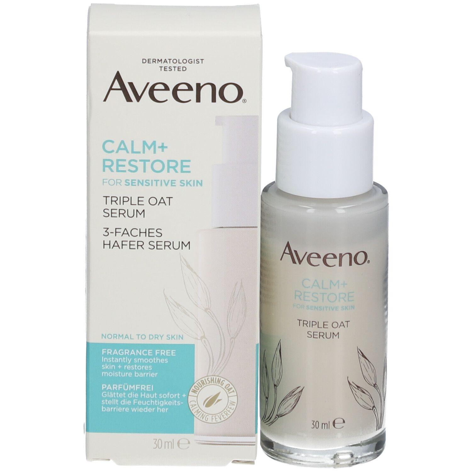 Aveeno® CALM+RESTORE 3-faches Hafer Serum für normale & empfindliche Haut