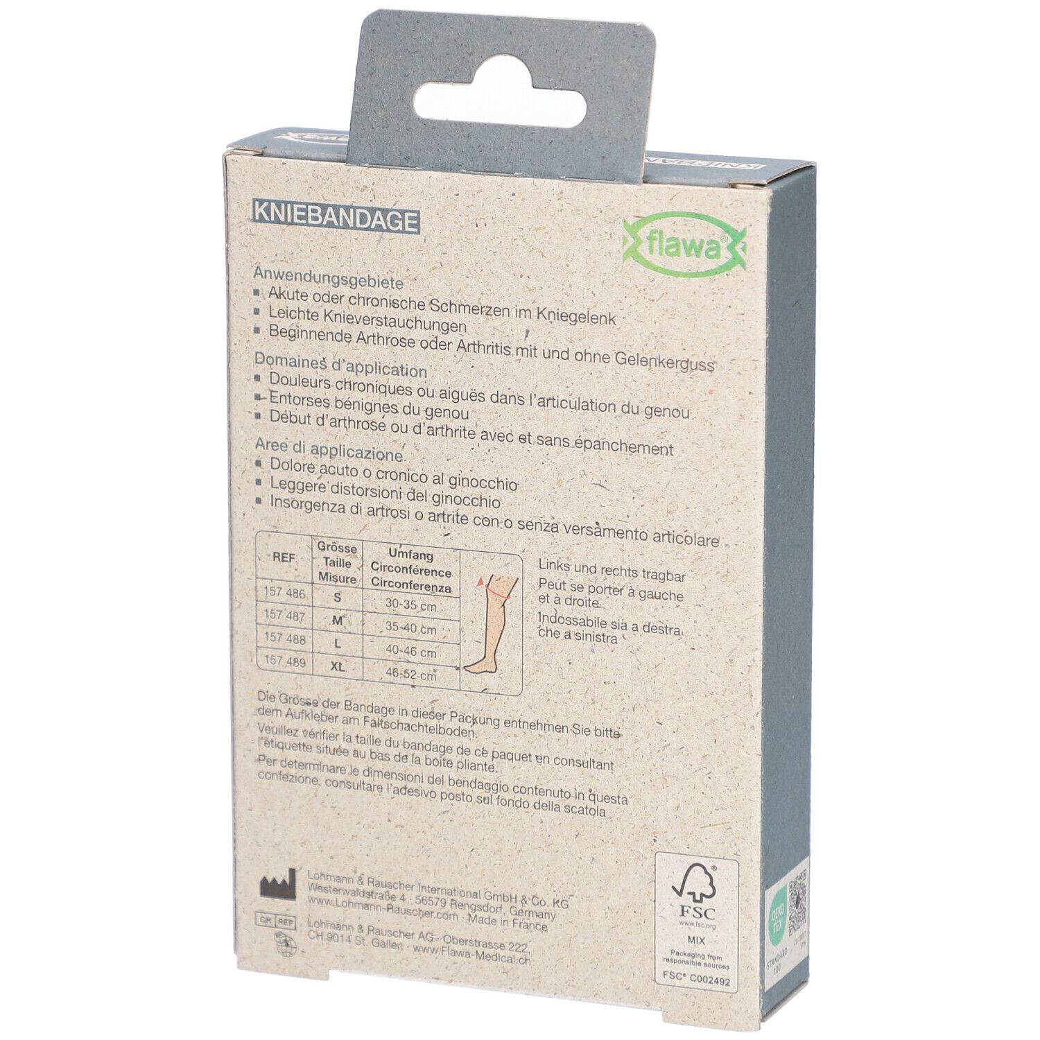 flawa® Bandage pour le genou taille M