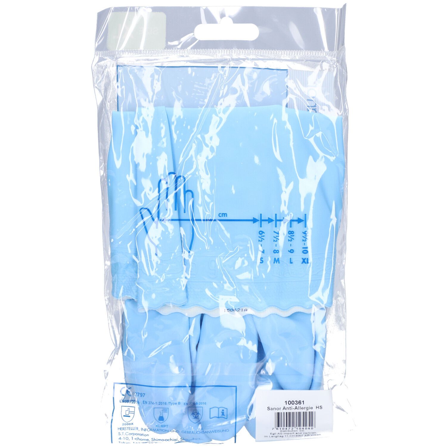 Sanor Anti-Allergie Handschuhe PVC XL blau