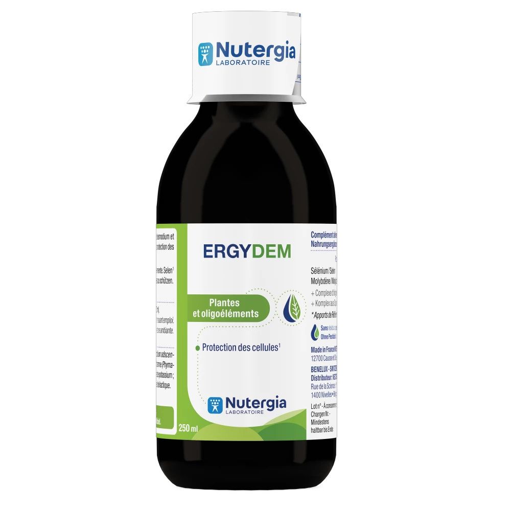 NUTERGIA Ergydem Nahrungsergänzungsmittel, 250 ml Flasche.