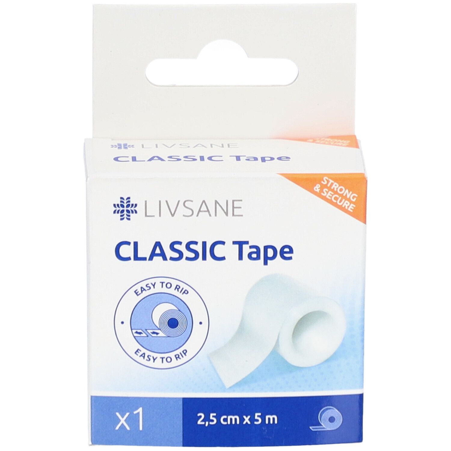 LIVSANE Classic Tape : Ruban adhésif médical 2,5 cm x 5 m