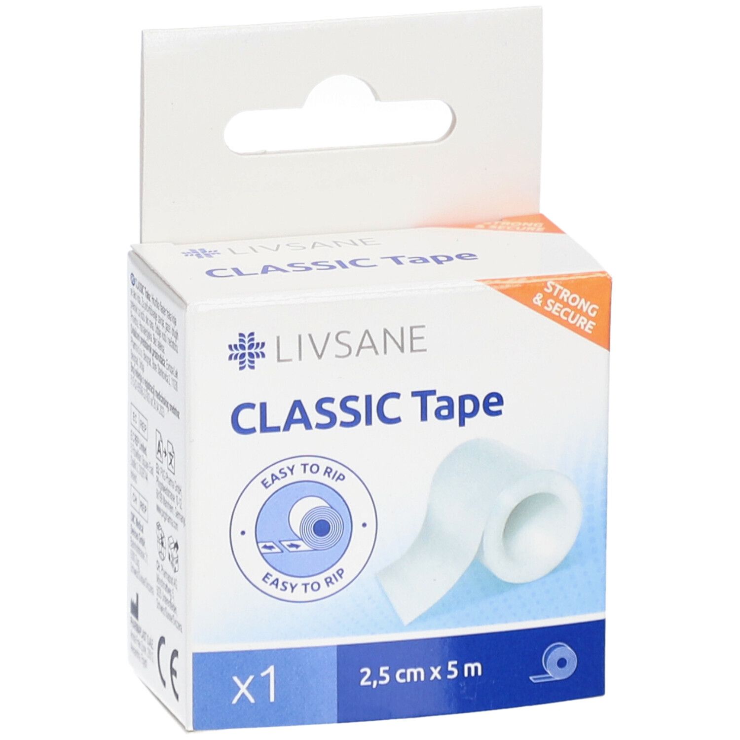 LIVSANE Classic Tape : Ruban adhésif médical 2,5 cm x 5 m