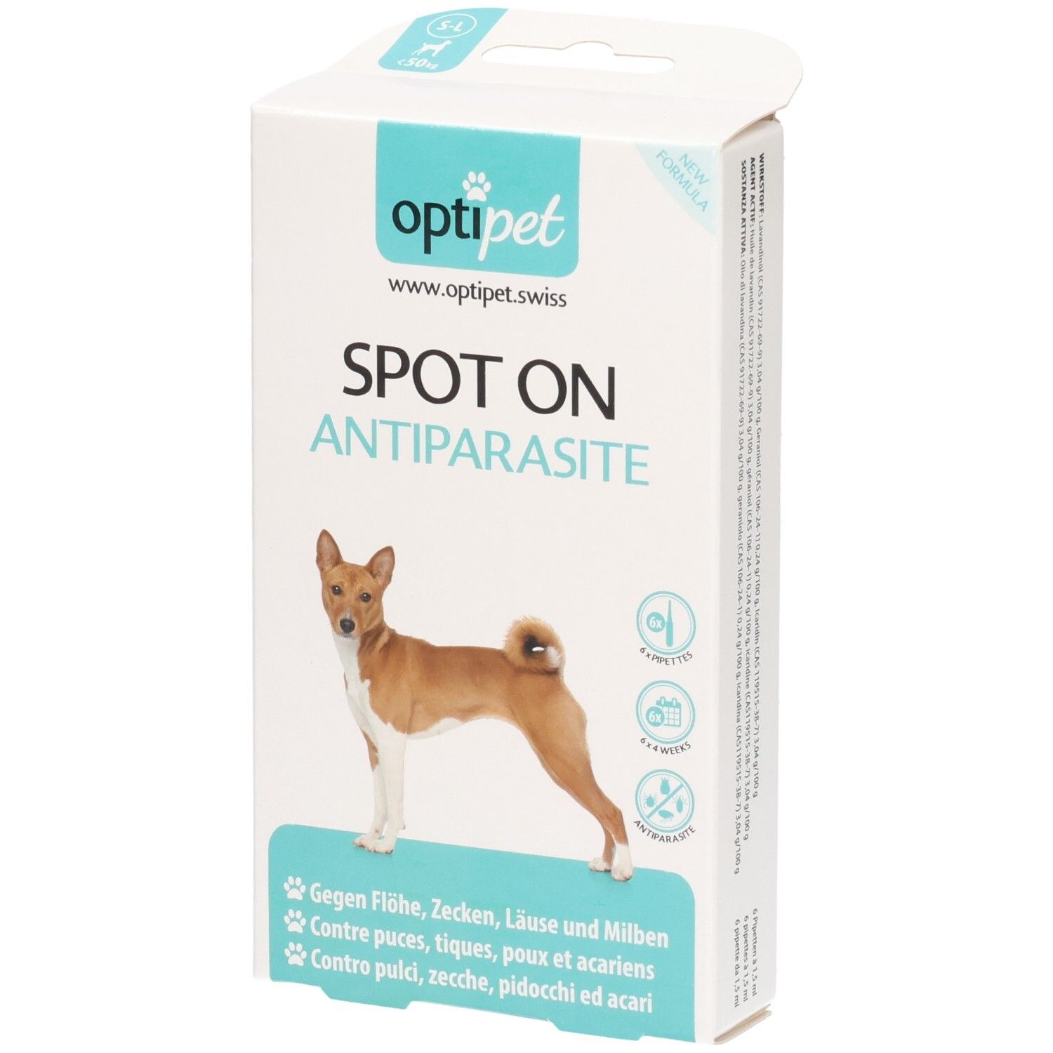 OptiPet Spot On Antiparasite Pipetten für Hunde, 6x1,5ml.