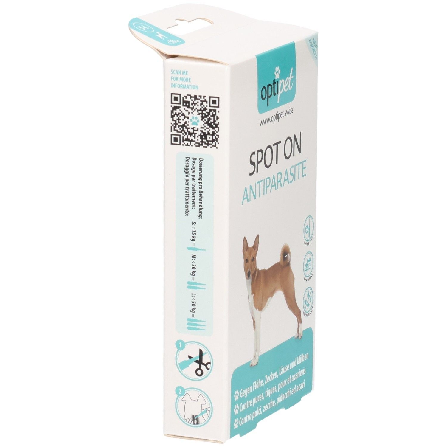 OptiPet Spot On Antiparasite Pipetten für Hunde, 6x1,5ml.