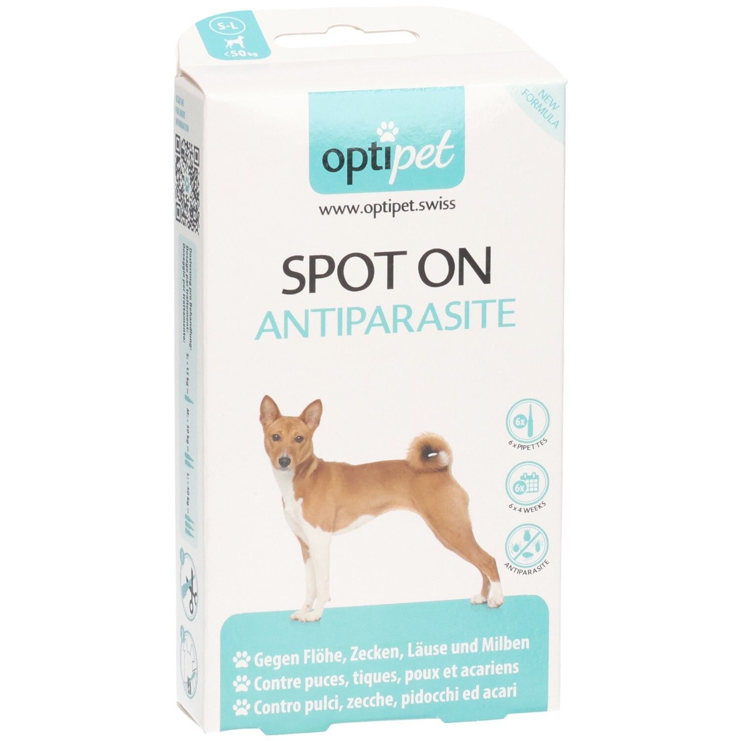 OptiPet Spot On Antiparasite Pipetten für Hunde, 6x1,5ml.
