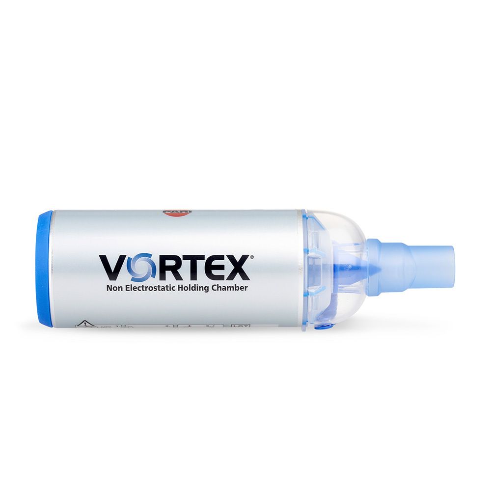 PARI VORTEX® Tracheo Inhalierhilfe, nicht-elektrostatische Inhalierkammer.