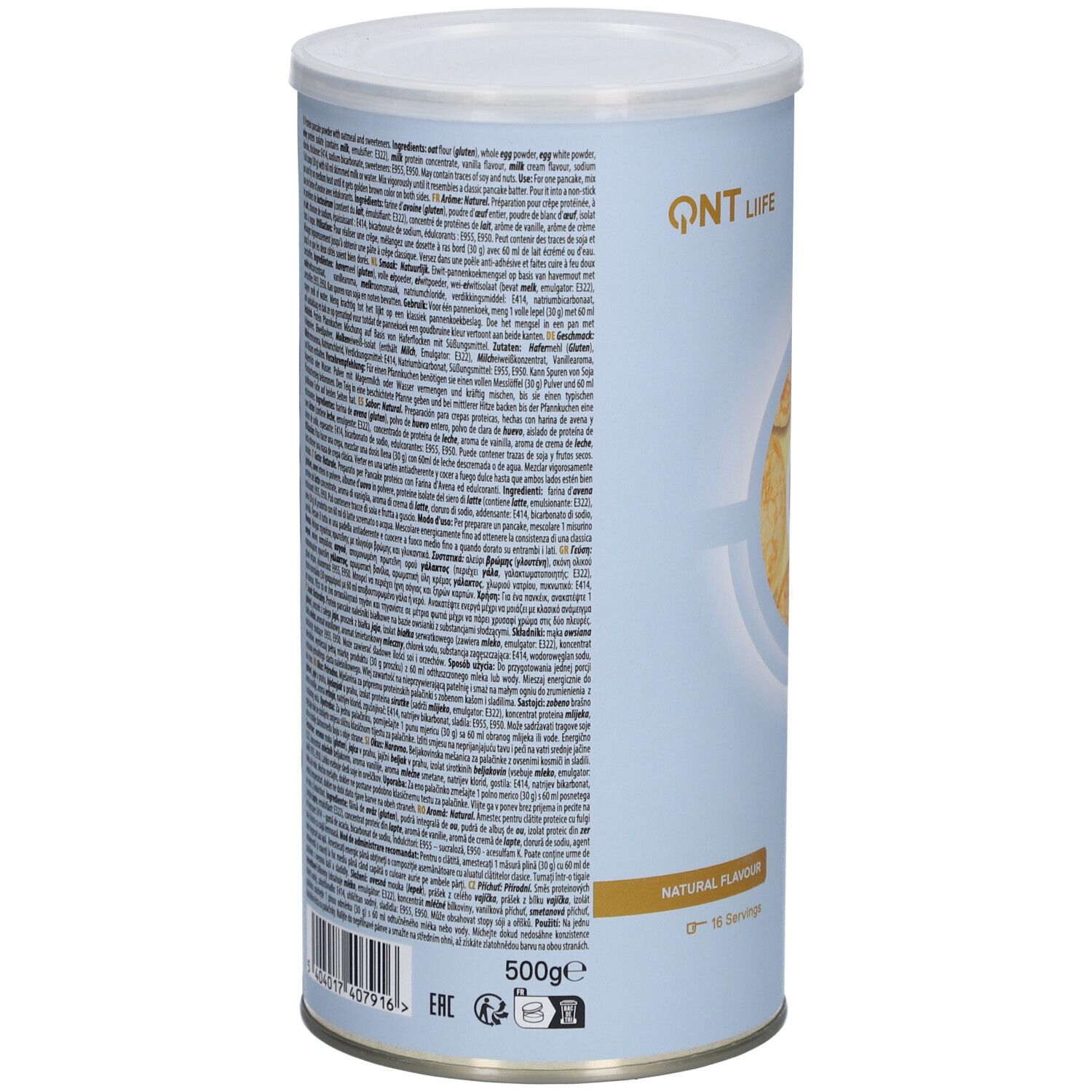 QNT Protein-Pfannkuchen Niedriger Zuckergehalt | Natürlicher Geschmack