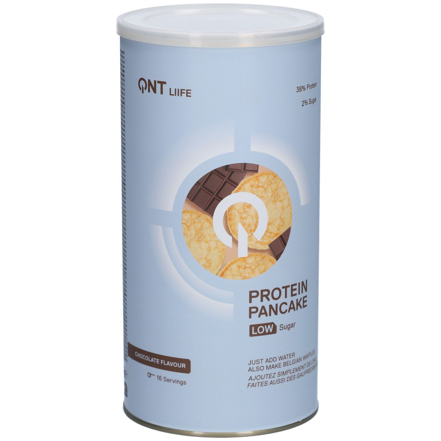 QNT Protein-Pfannkuchen mit niedrigem Zuckergehalt | Schokoladengeschmack