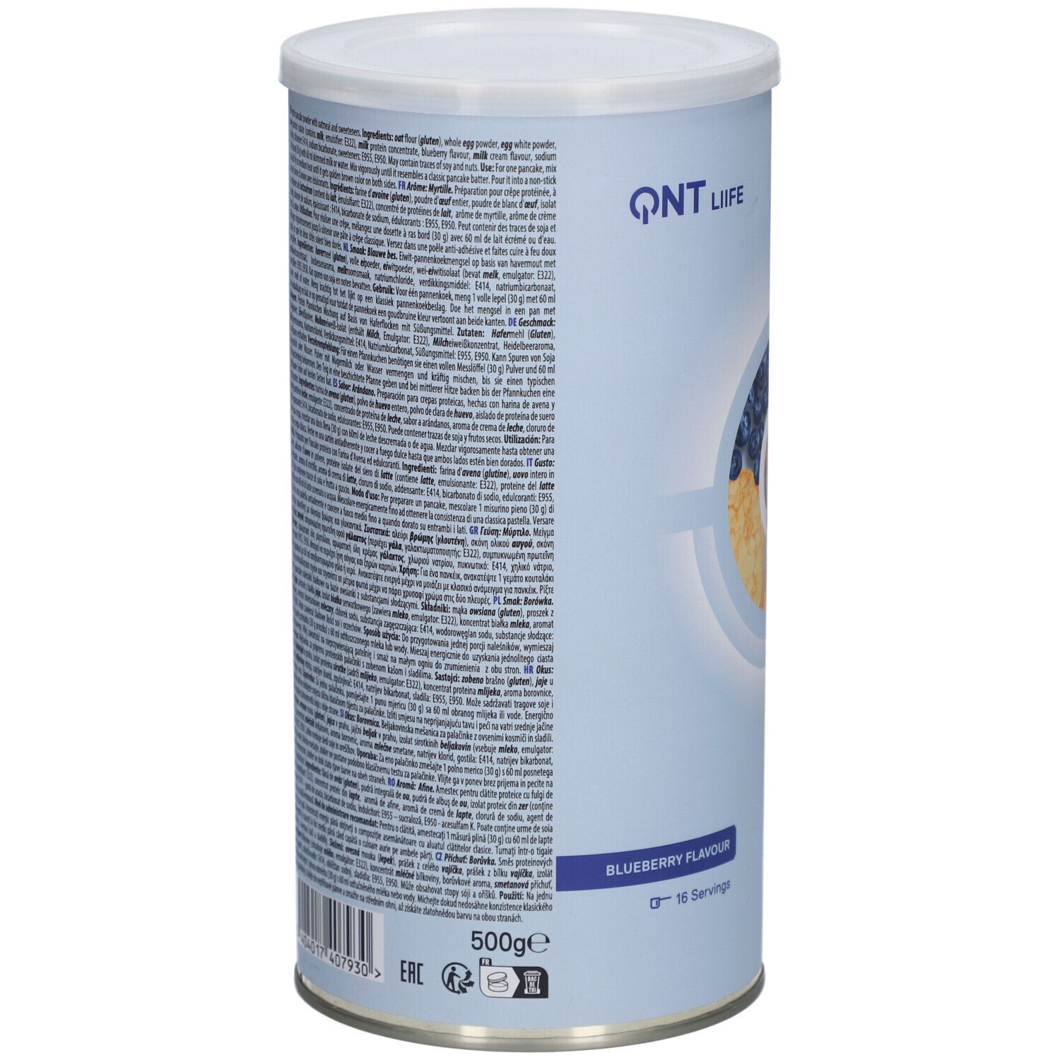 QNT Protein-Pfannkuchen mit niedrigem Zuckergehalt | Heidelbeergeschmack