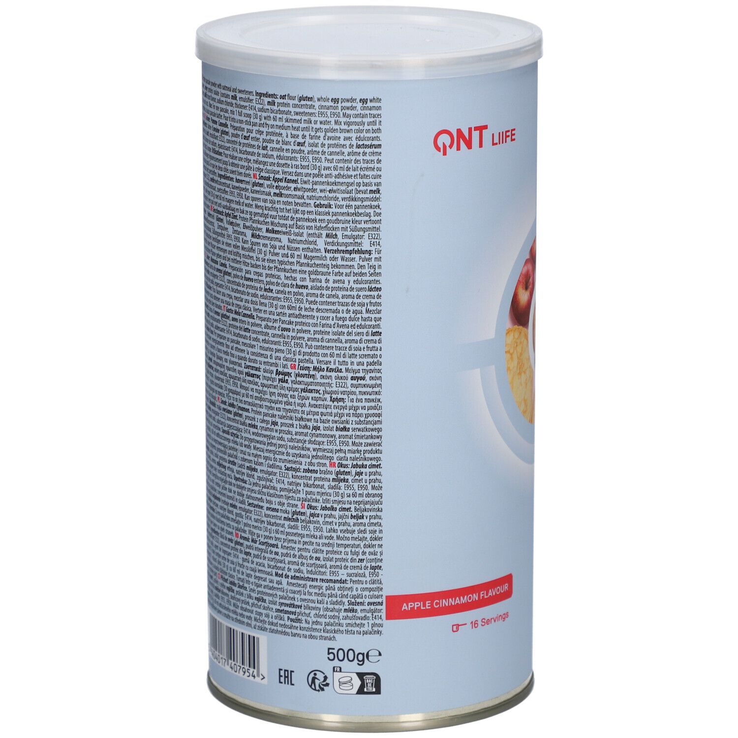 QNT Protein-Pfannkuchen mit wenig Zucker | Apfel-Zimt-Geschmack