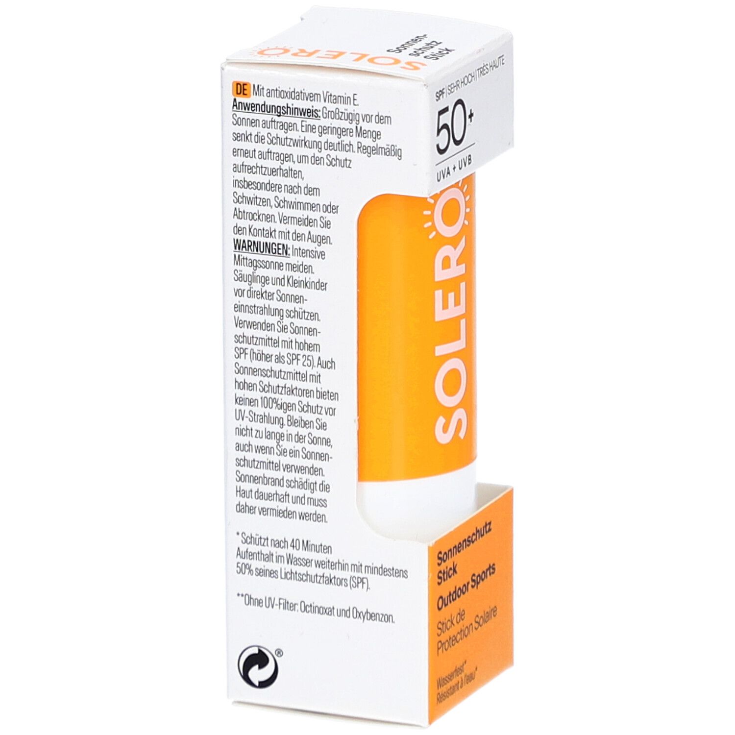 SOLERO Stick de protection solaire Outdoor Sports SPF50+