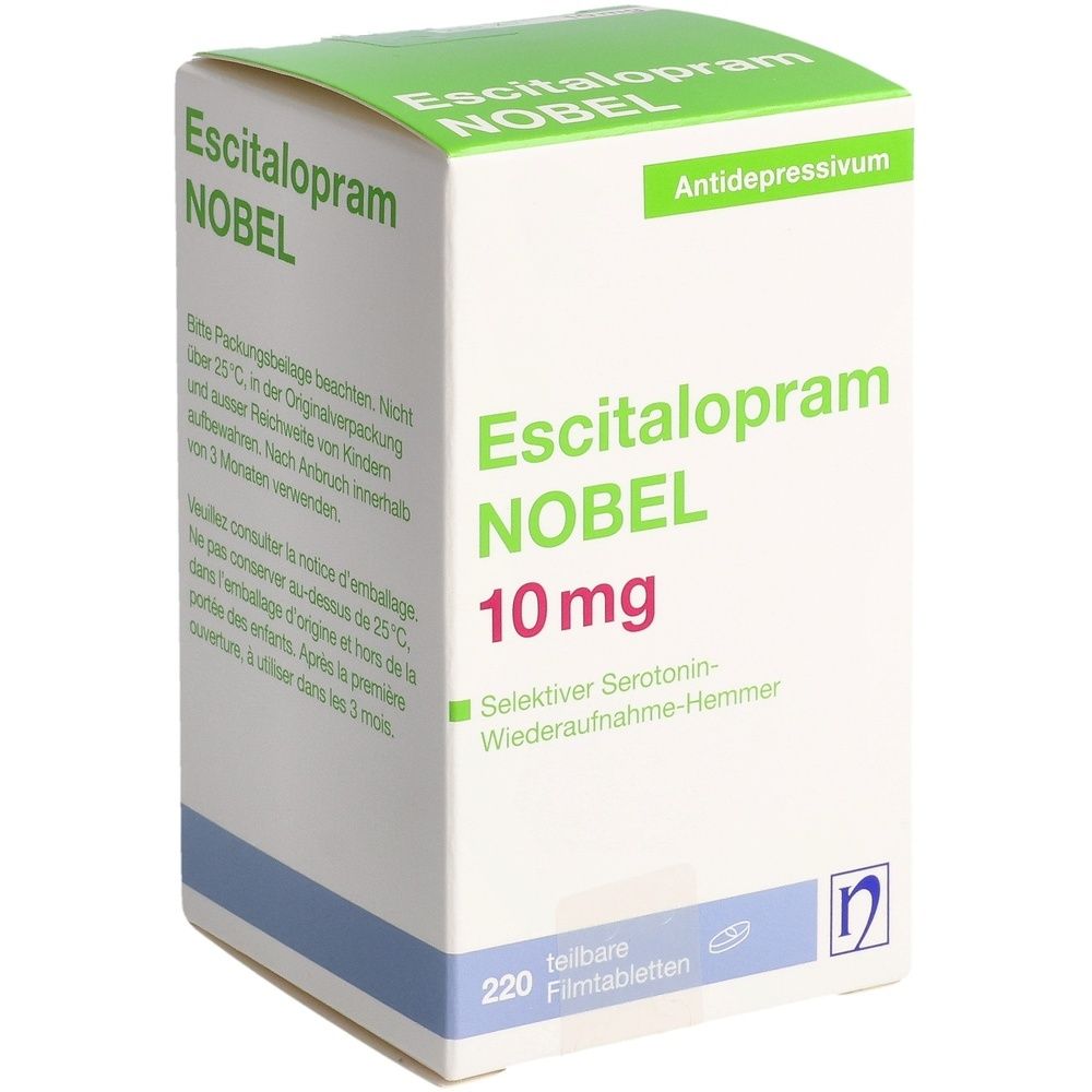 ESCITALOPRAM NOBEL Filmtabl 10 mg Ds 220 Stk