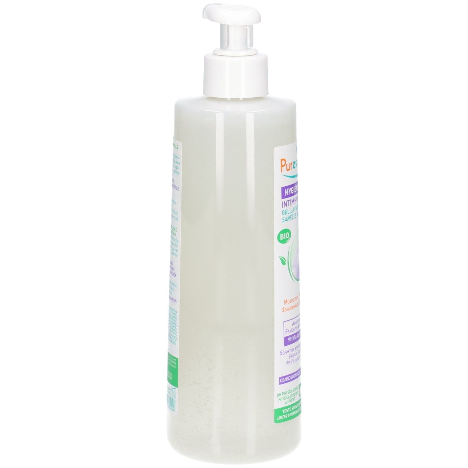 Puressentiel Intimhygiene Waschgel, Seitenansicht.