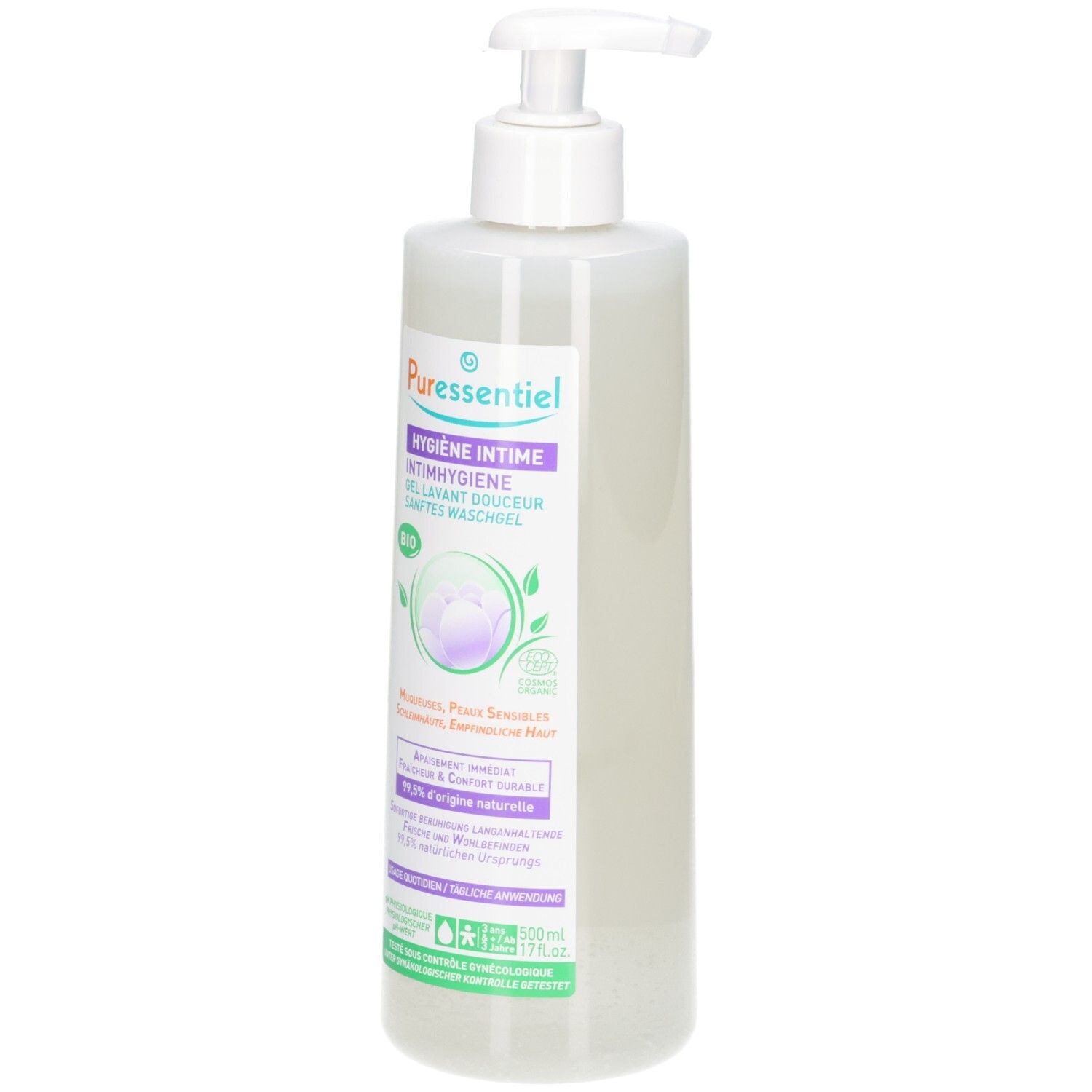 Puressentiel Intimhygiene Waschgel mit Spender.