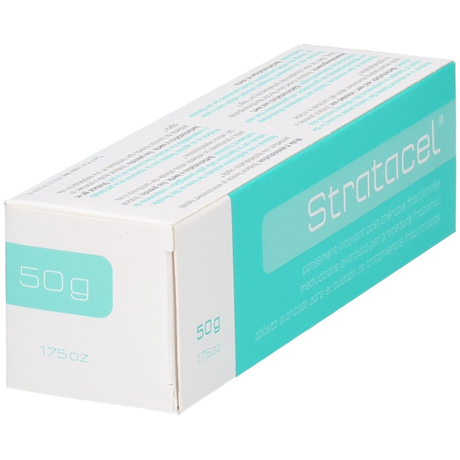 Stratacel Verpackung, 50g. Moderne Wundauflage für fraktionierte Behandlungen.