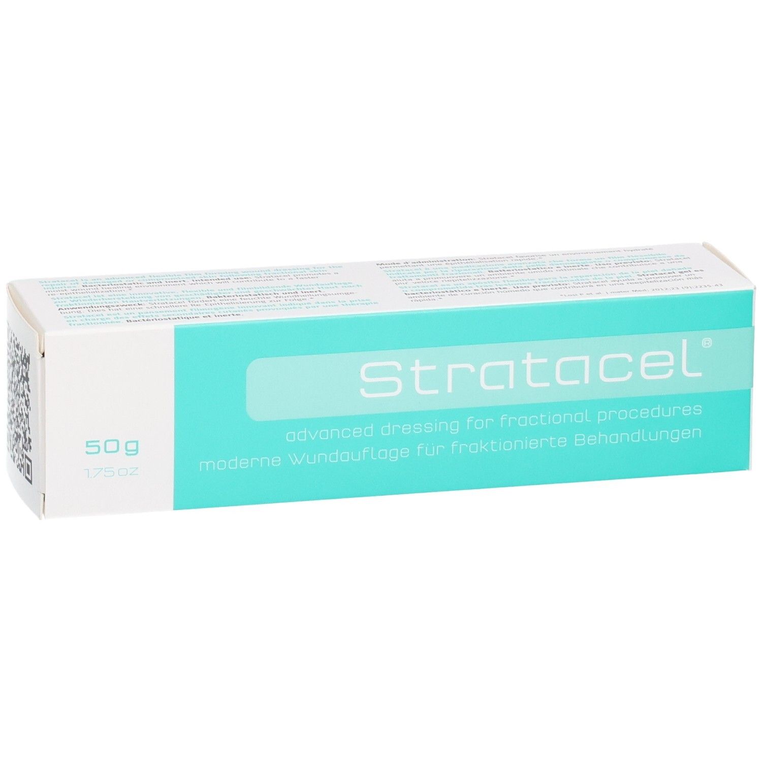 Stratacel Verpackung, 50g. Moderne Wundauflage für fraktionierte Behandlungen.