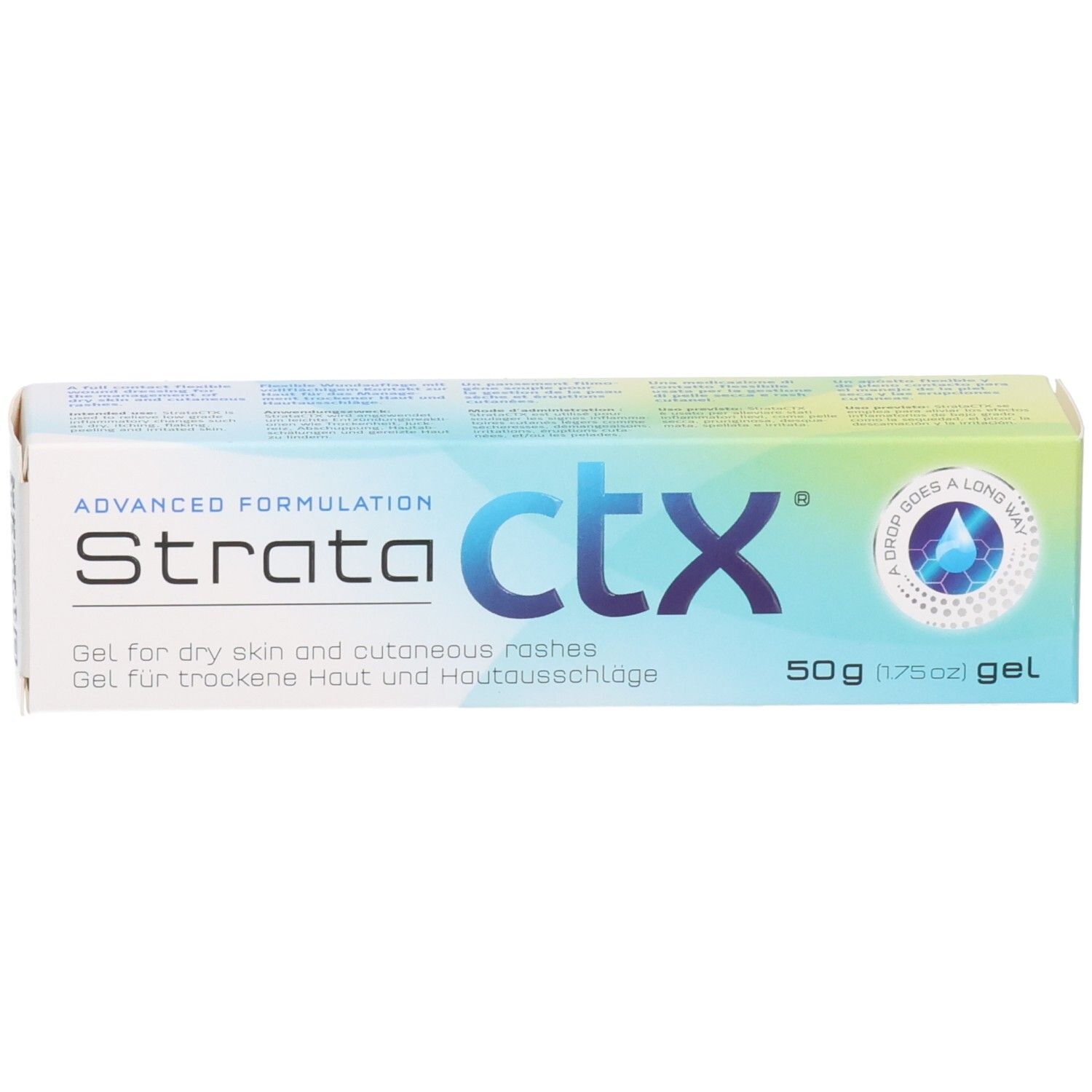 Vorderseite der Kartonverpackung mit blauem 'ctx'-Logo und Produktbeschreibung.