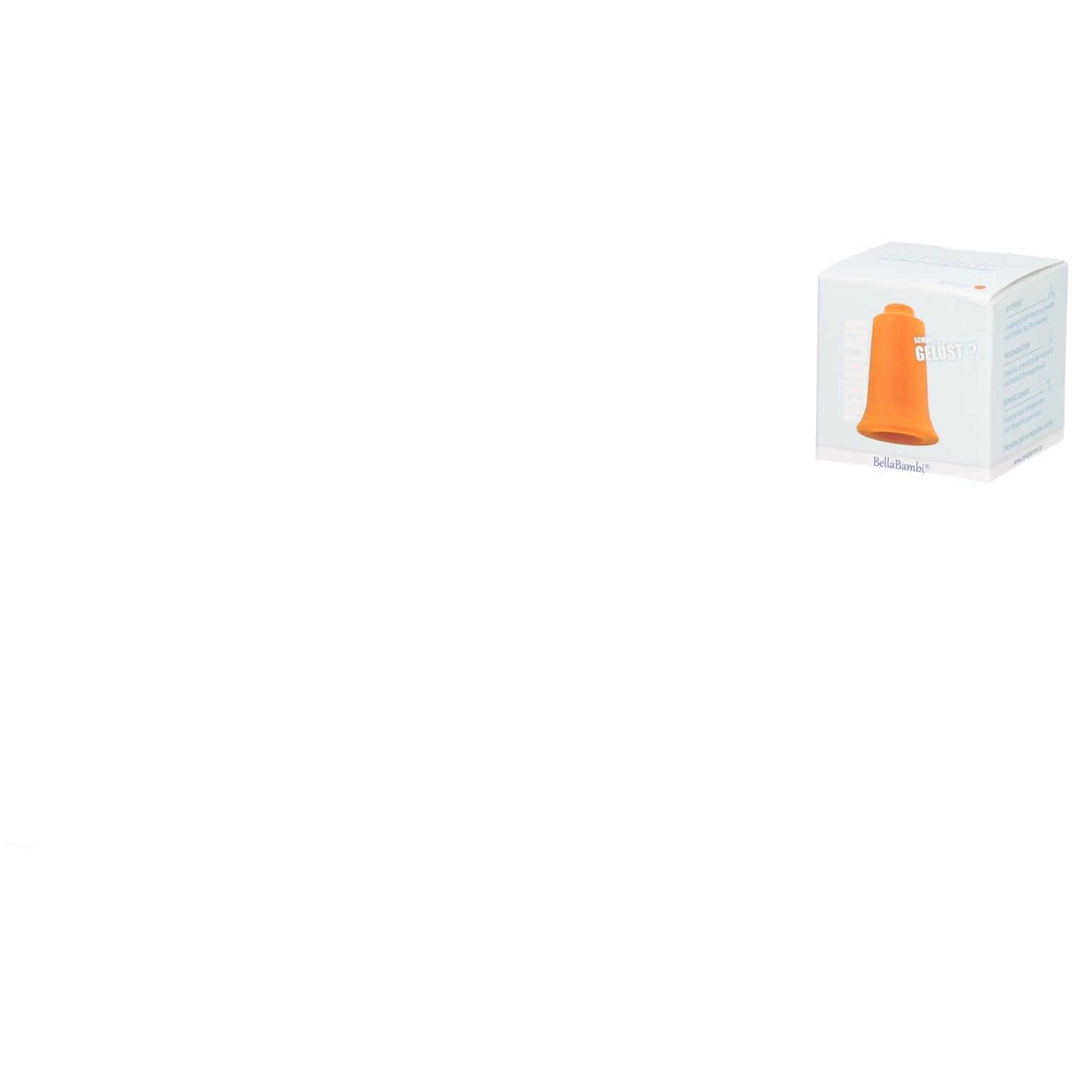 Ventouse orange mini dans un emballage blanc. Marque Bella Bambi.