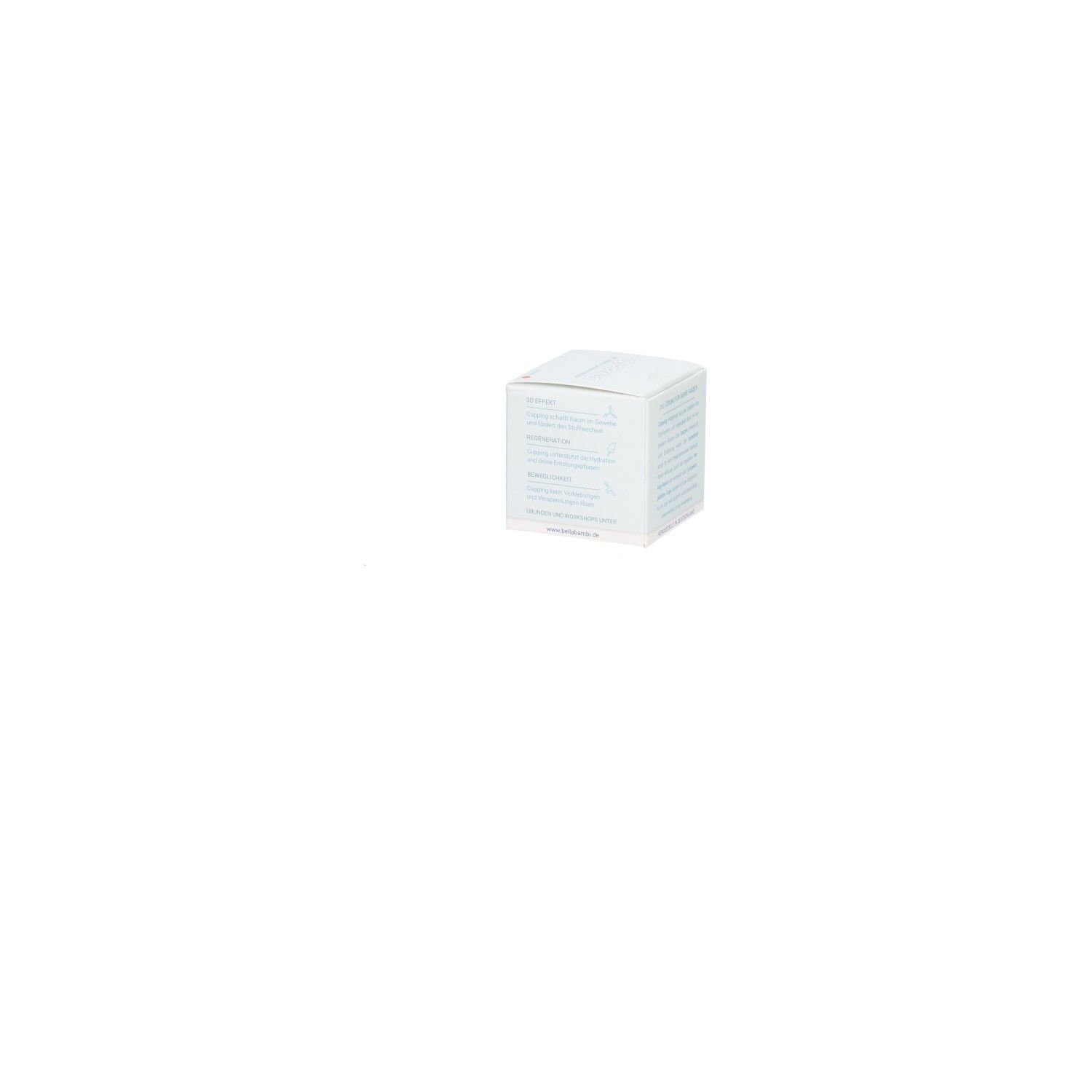 Emballage blanc avec texte. Texte: www.bellabambi.de.