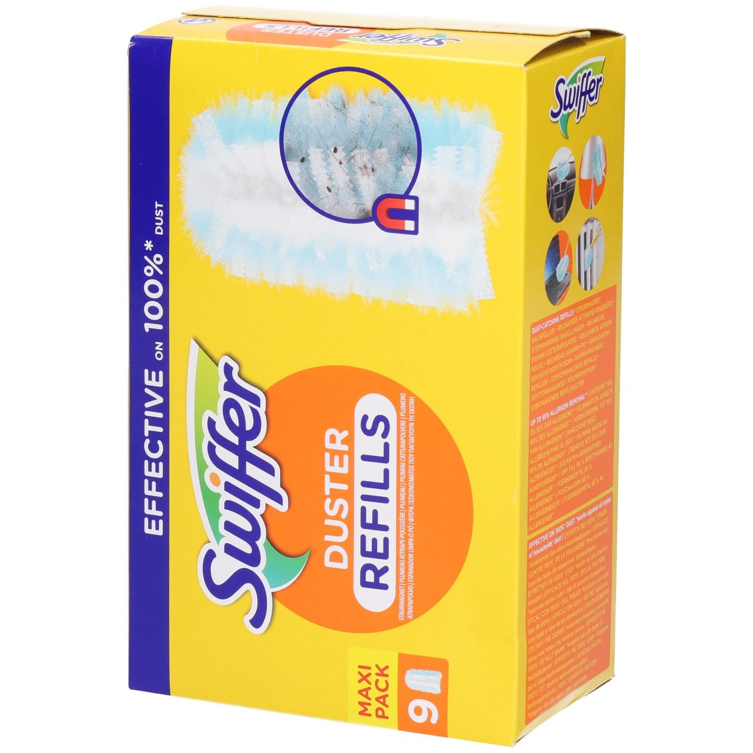 Swiffer Staubmagnet Nachfüllpackung, Maxi-Packung mit 9 Stück.