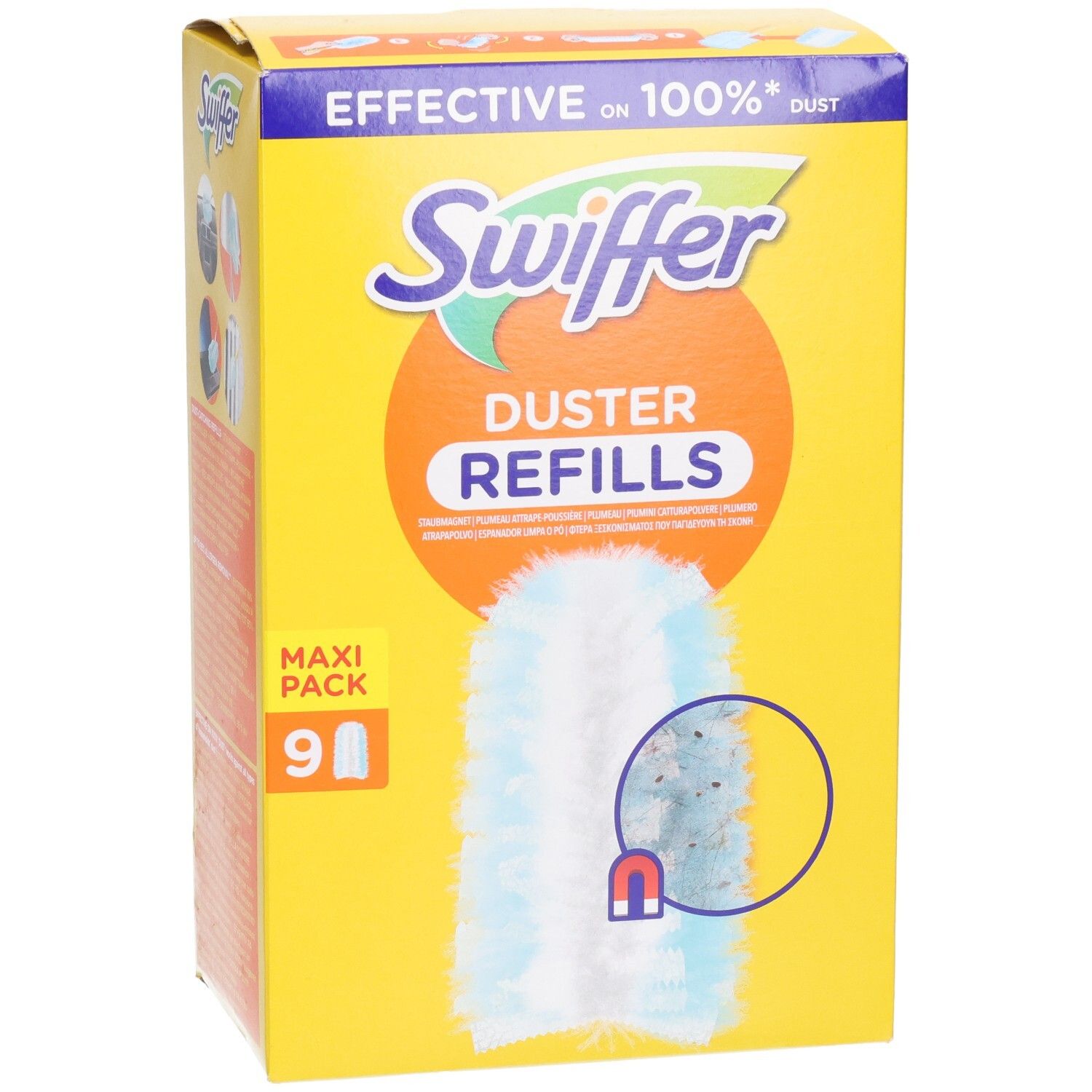 Swiffer Staubmagnet-Nachfüllpackungen, Maxi-Packung, 9 Stück.