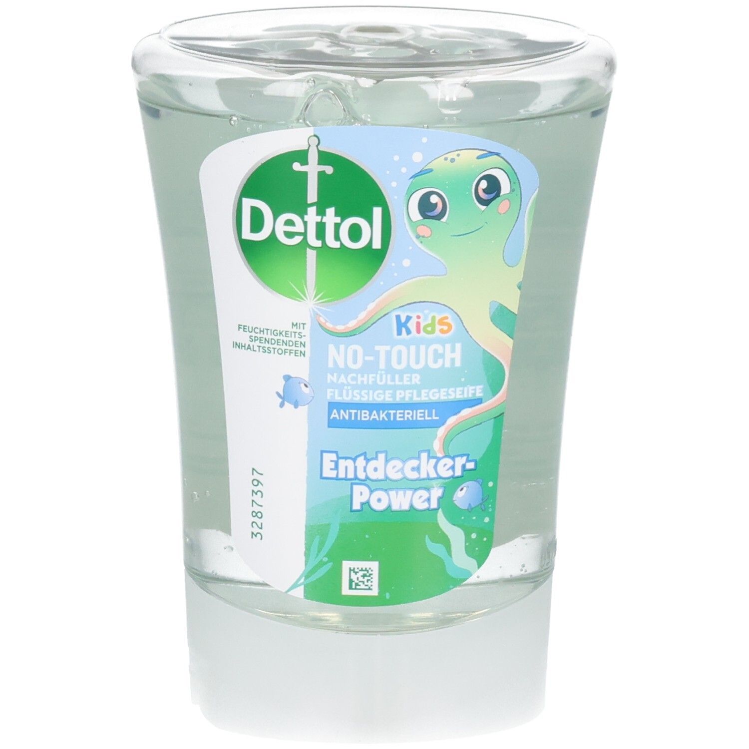 Dettol No-Touch Nachfüller für Flüssigseife mit Entdecker-Power-Design für Kinder.
