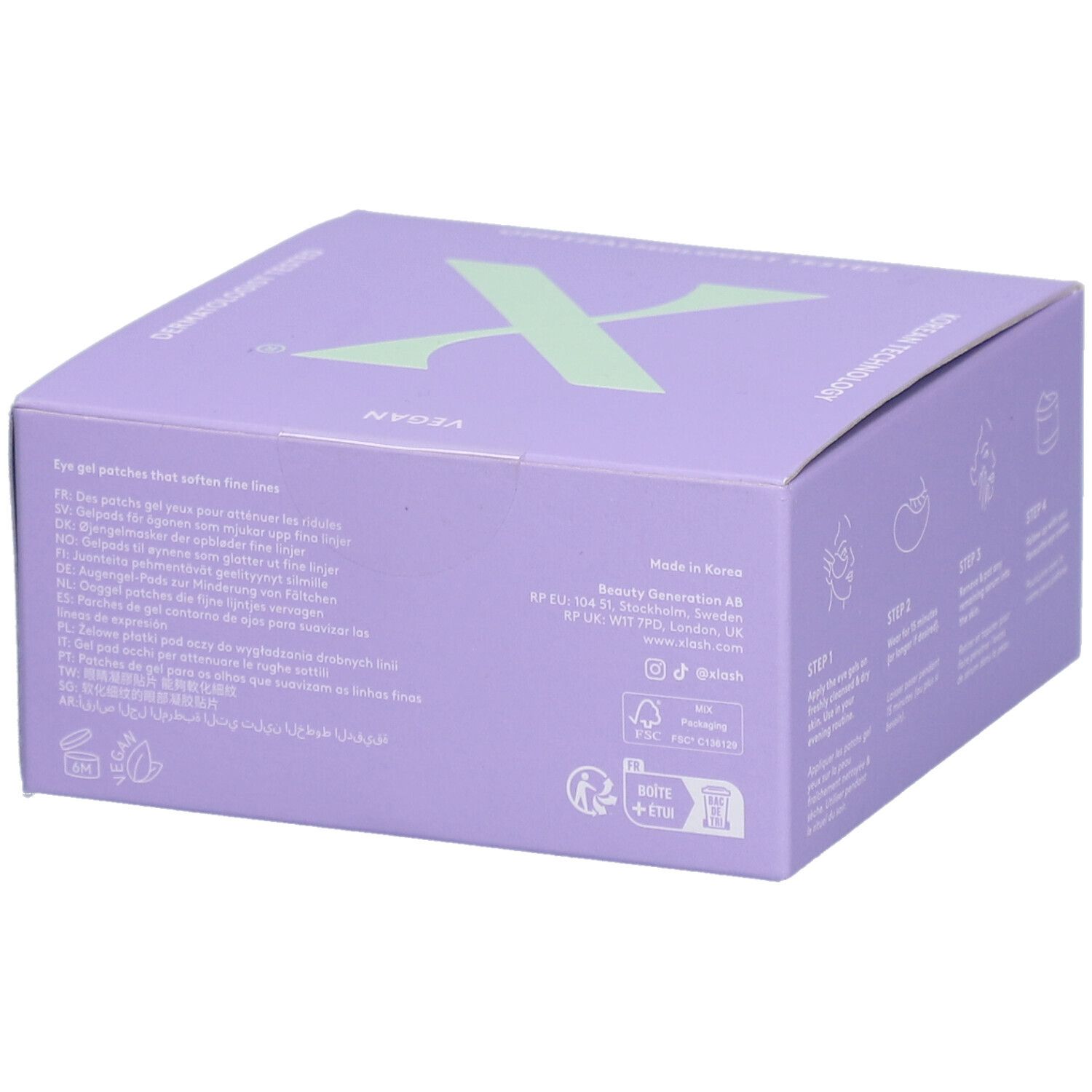 Xlash Super Youth Retinols Patchs Gel yeux pour atténuer les ridules