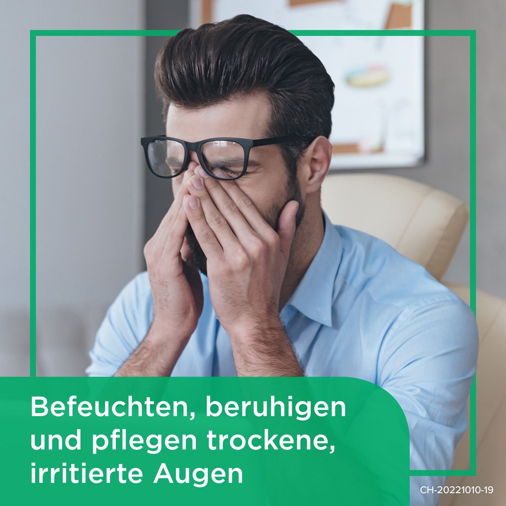 Packung Bepanthen Pro Augentropfen. Zwei 10ml Flaschen. Für trockene Augen.