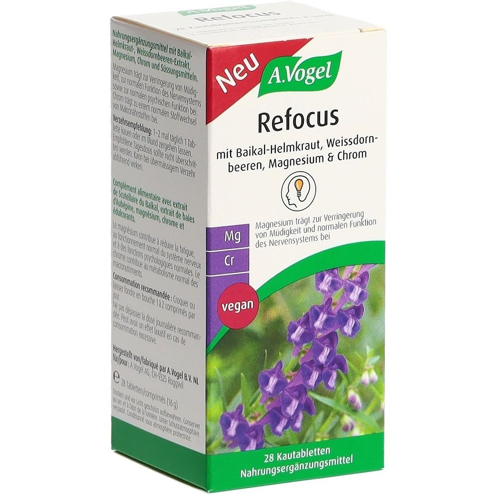 A.Vogel Refocus Kautabletten mit Magnesium & Baikal-Helmkraut