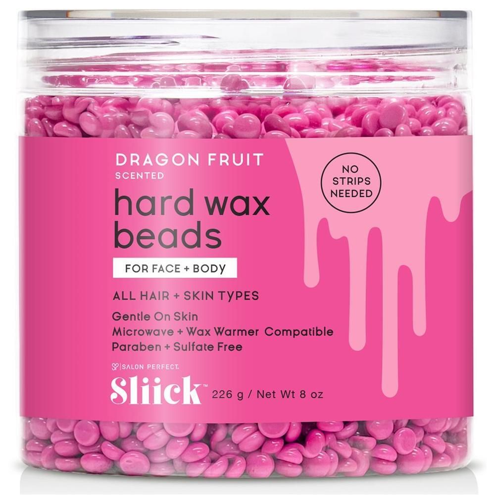 SLIICK Hard Wax Beads Dragonfruit: Behälter mit rosa Wachsperlen, Duft Dragonfruit, für Gesicht + Körper.
