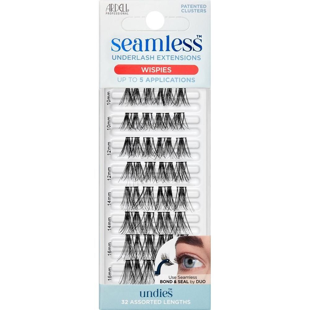 Verpackung mit 32 Ardell Seamless Wispies Unterwimpern-Extensions in Längen von 10-16mm.