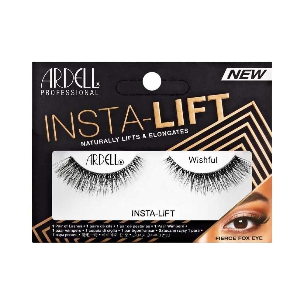 Ardell Insta Lift Wimpern, Modell Wishful, in Verpackung.
