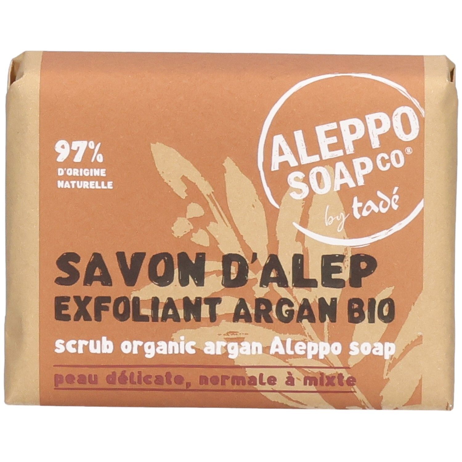 Aleppo Seife, 100g, mit Arganöl, Bio, Peeling-Seife.