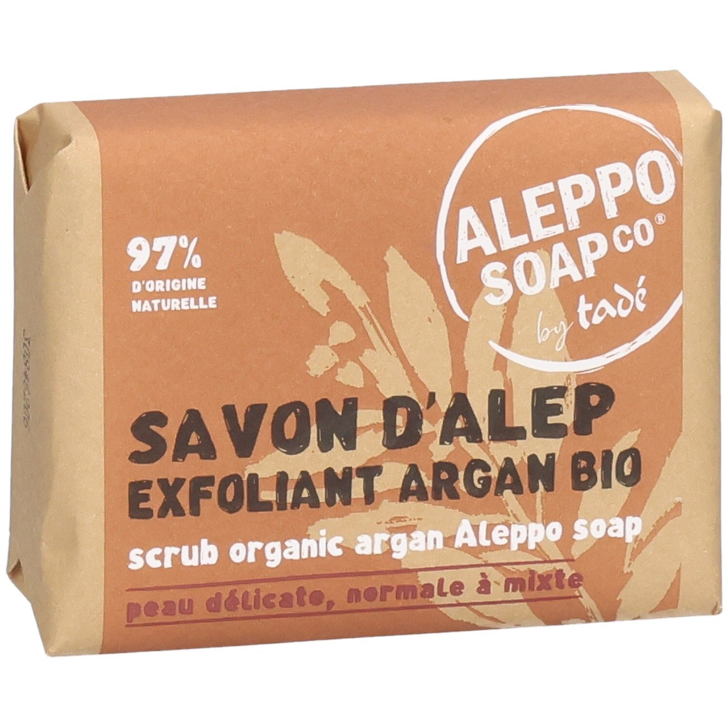 Aleppo Seife, 100g, mit Arganöl, Bio, Peeling-Seife.