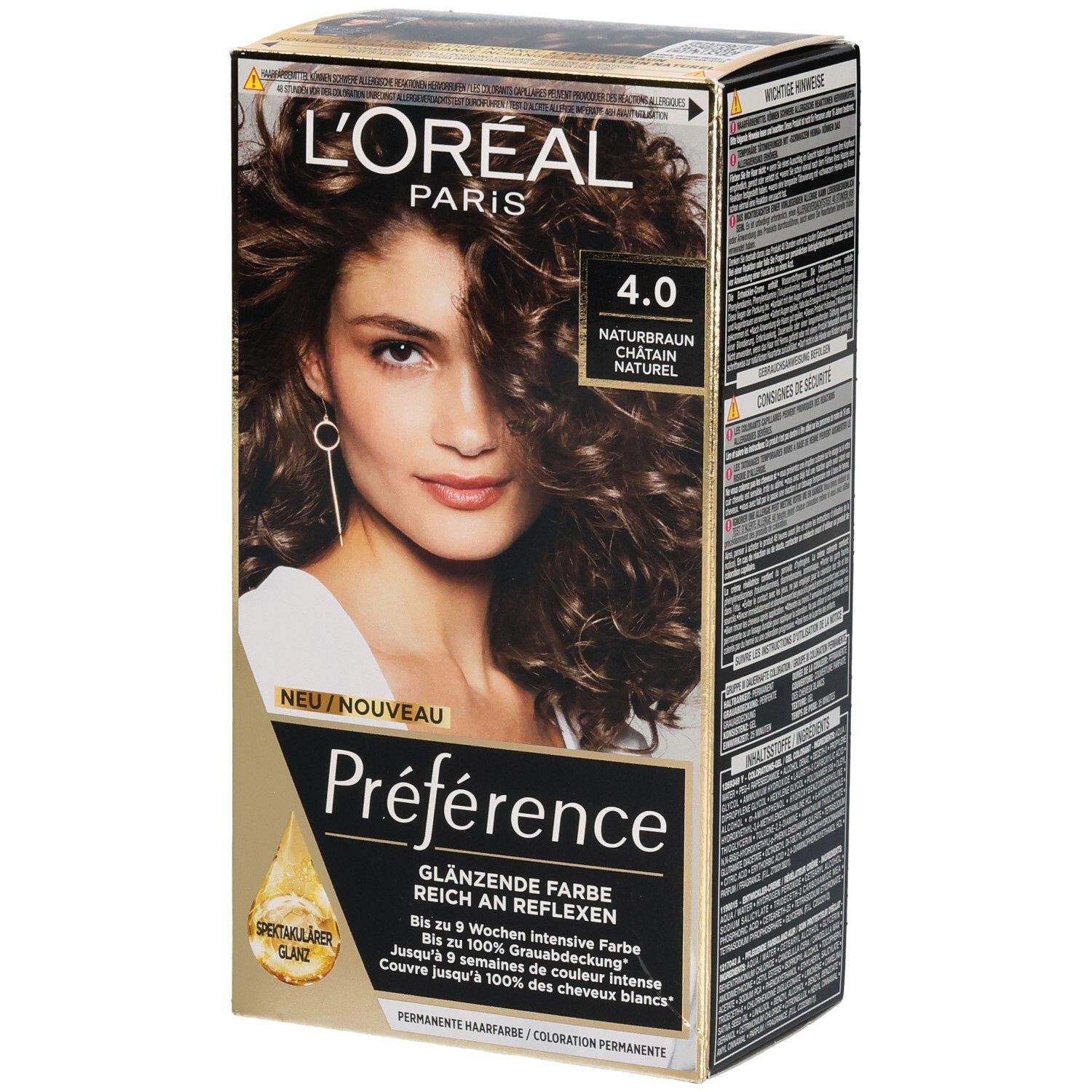 L'Oréal Paris Préférence 4.0 Natur Braun Haarfarbe.