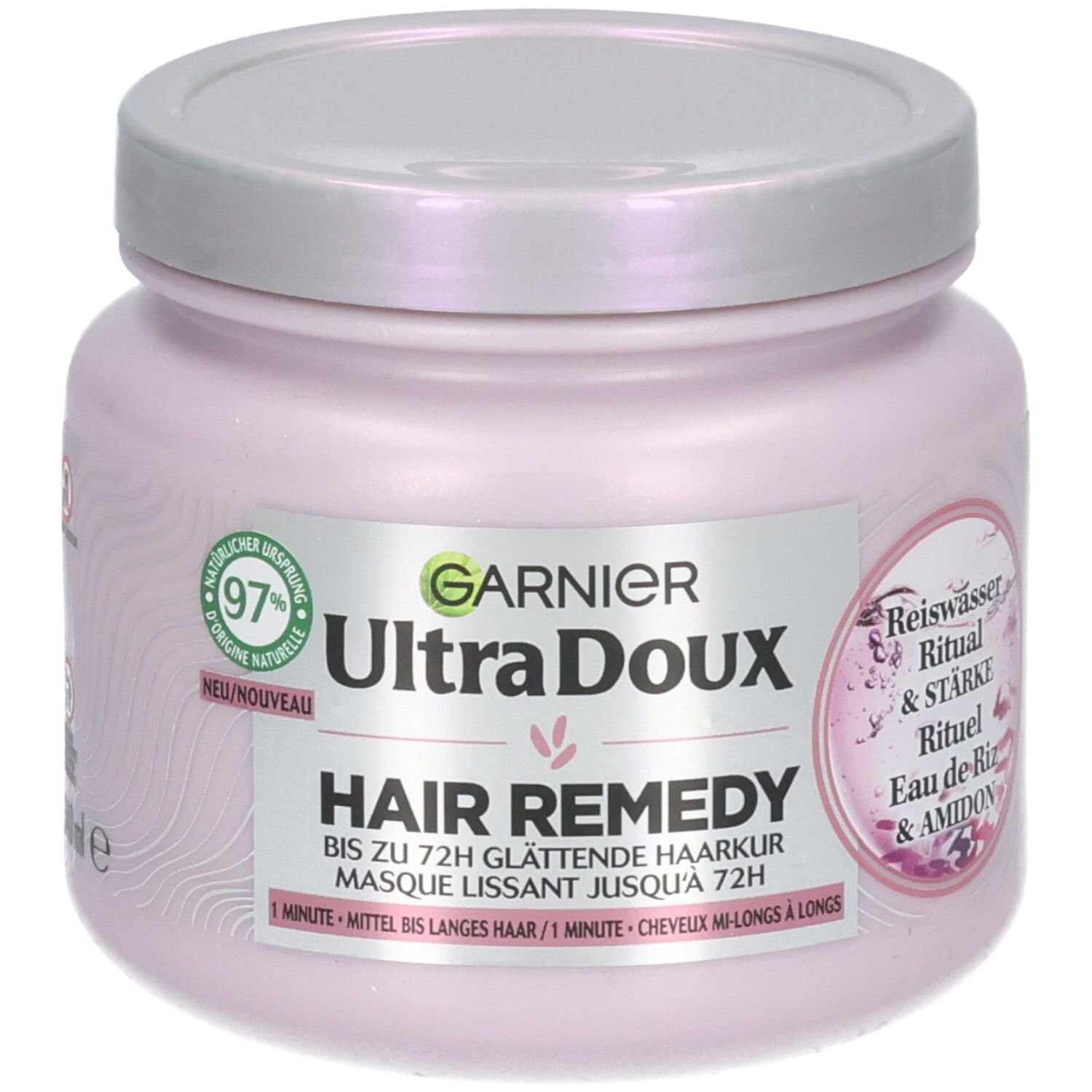 Garnier Ultra Doux Haarkur mit Reiswasser & Stärke, 340 ml.