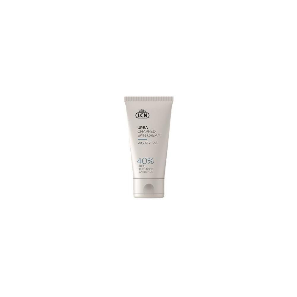 Weiße Tube mit LCN Logo und Aufschrift "UREA CHAPPED SKIN CREAM 40%".
