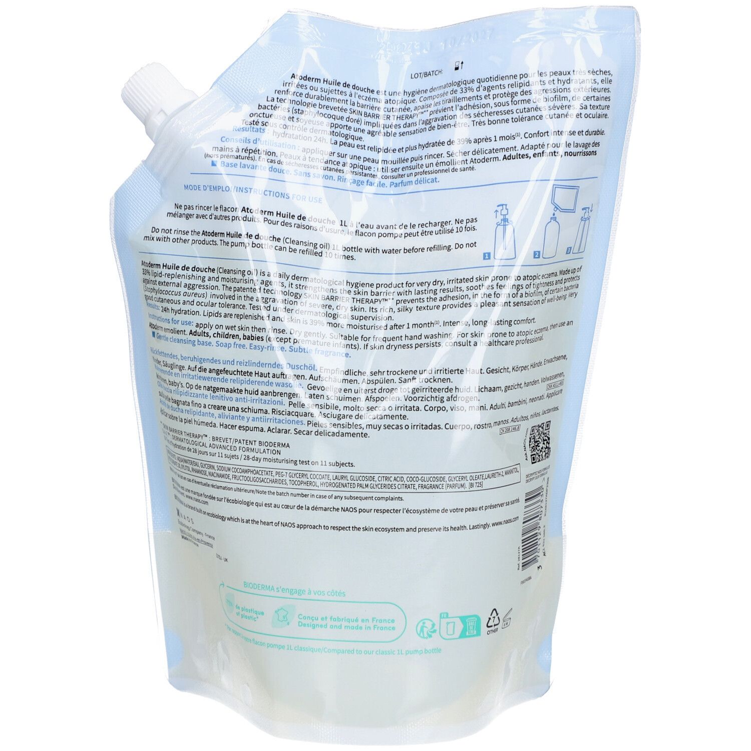 Bioderm Atoderm Huile de Douche Eco-Recharge
