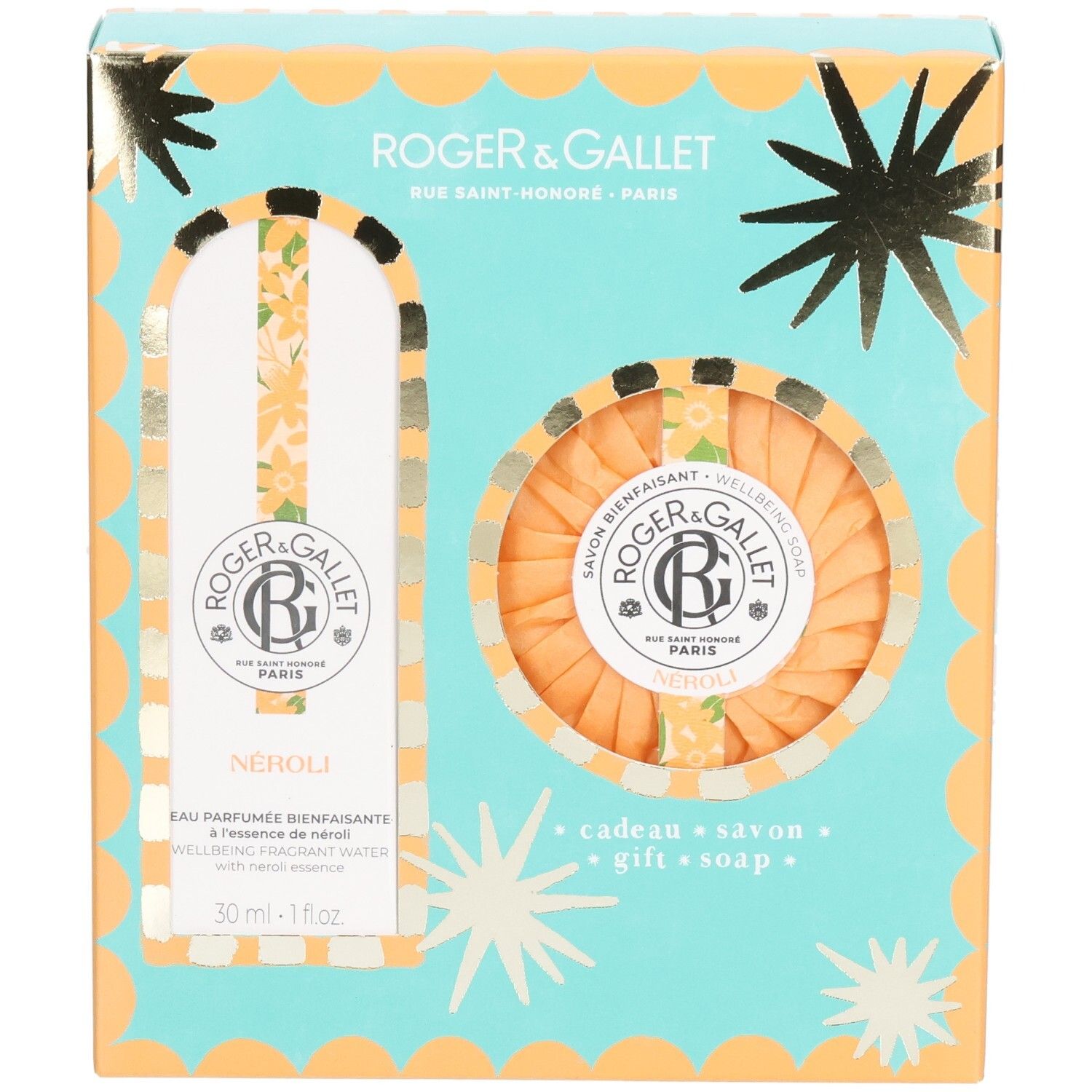 Roger & Gallet Geschenkset mit Neroli Eau de Parfum (30ml) und Seife.