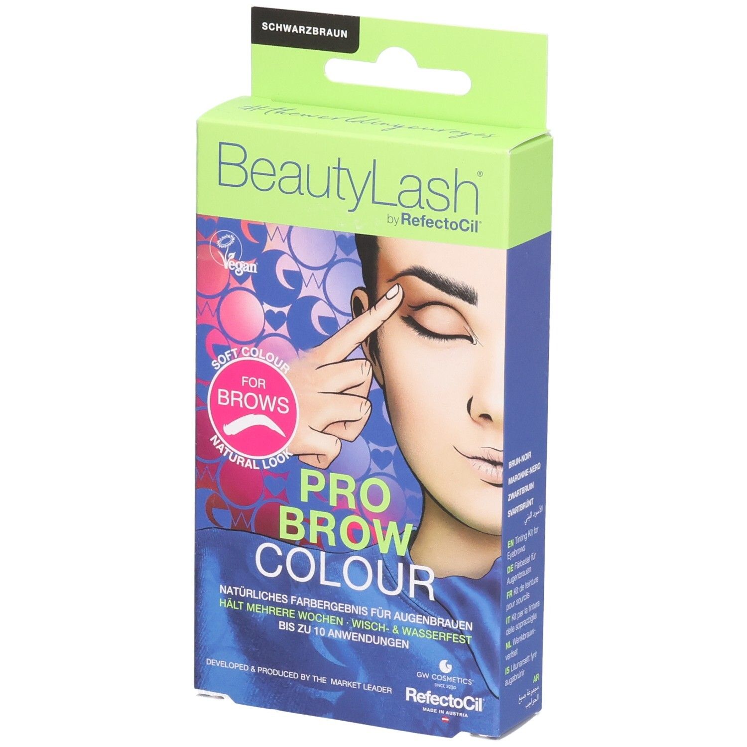 BeautyLash Pro Brow Colour in Schwarzbraun. Veganes Augenbrauen-Färbeprodukt für natürliche Looks.