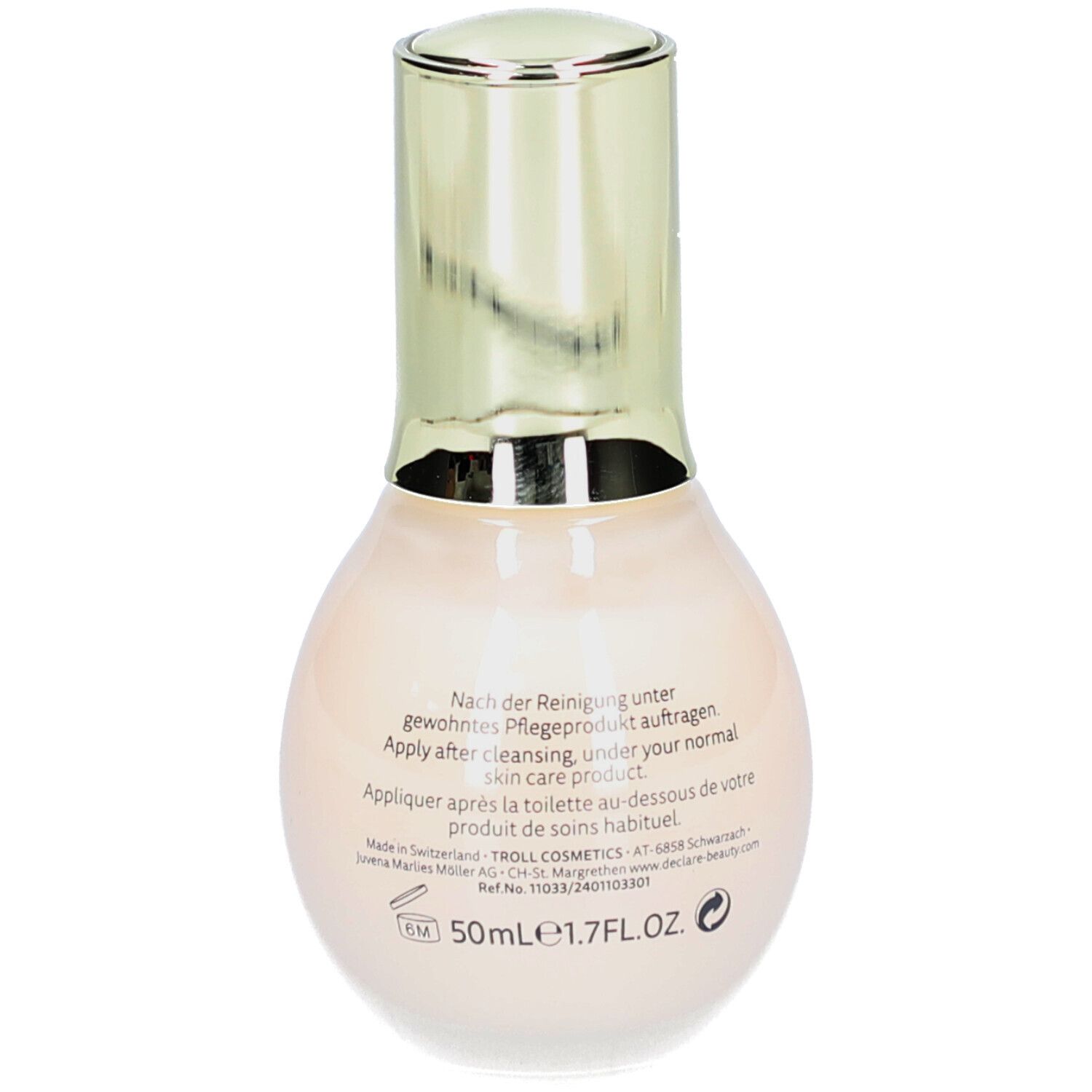 Dos du flacon. Texte : Appliquer après nettoyage. 50ml/1.7FL.OZ.