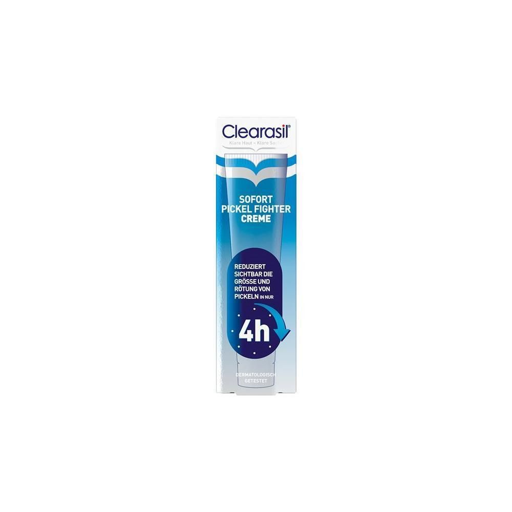 Clearasil Sofort Pickel Fighter Creme Tube in Faltschachtel. Reduziert sichtbar Größe und Rötung von Pickeln in 4h.