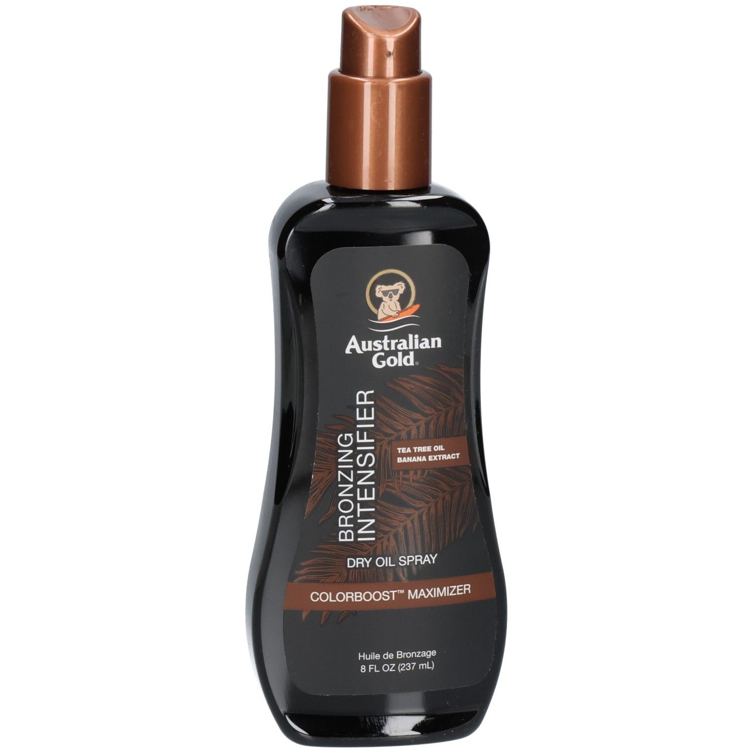 Australisches Gold Bronzing Intensifier Dry Oil Spray mit Sprühkopf.